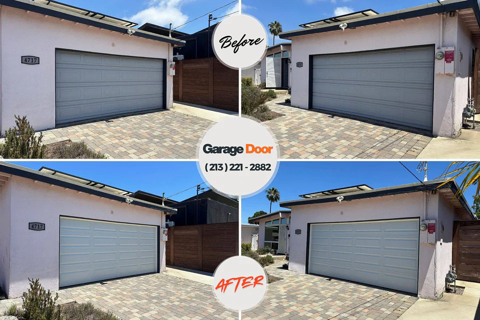Before and after: garage door repair 76208